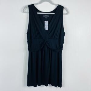 Karen Kane Plus Size 1X Sleeveless Knit Blouse Top Black